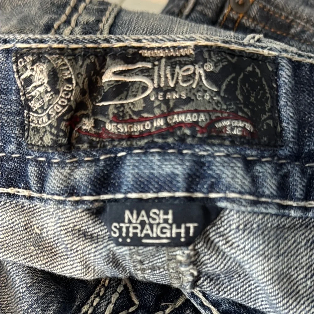 Silver‎ Co Men's Light Blue Nash straight-leg Distressed Jeans Size 34